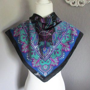 Teal & fuchsia 1990s scarf